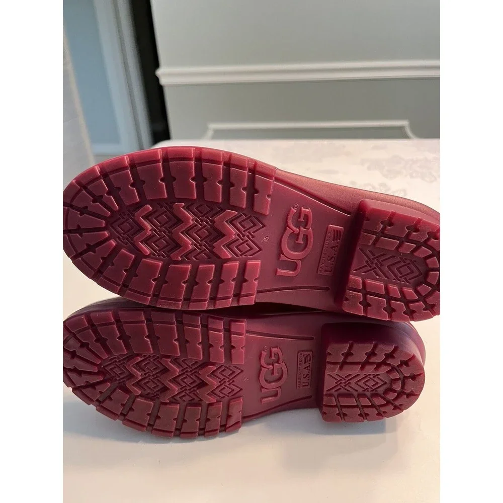 UGG Kids Youth Girls Boots Raana Rubber Rain Waterproof Pink Stars Size 5 ~ USA